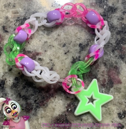 Keifu | Made a bracelet based around Glamrock chica | image tagged in wawa | made w/ Imgflip meme maker