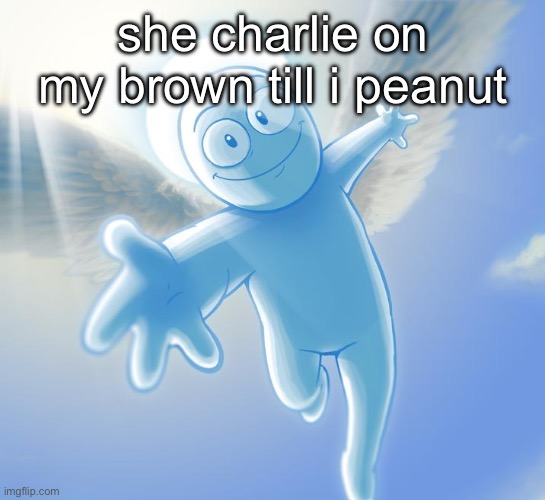 angel | she charlie on my brown till i peanut | image tagged in angel | made w/ Imgflip meme maker