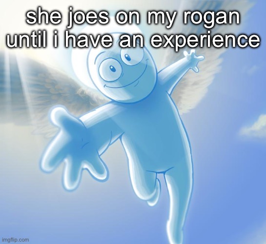 last one i swear | she joes on my rogan until i have an experience | image tagged in angel | made w/ Imgflip meme maker