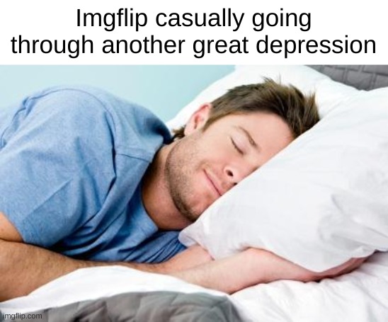 We dying again | Imgflip casually going through another great depression | image tagged in sleeping,imgflip,funny,memes,front page | made w/ Imgflip meme maker