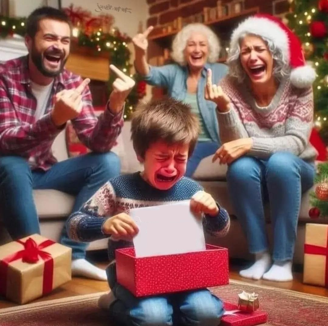 High Quality Christmas with loving family Blank Meme Template