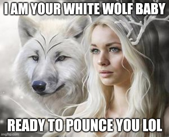 I AM YOUR WHITE WOLF BABY; READY TO POUNCE YOU LOL | made w/ Imgflip meme maker