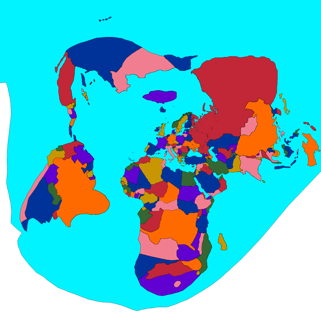 Map of the World (Europe Centered) (better) Blank Meme Template