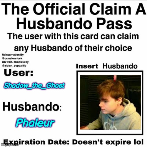 I'm gay buuuut- | Shadow_the_Ghost; Phaleur | image tagged in claim your husbando | made w/ Imgflip meme maker