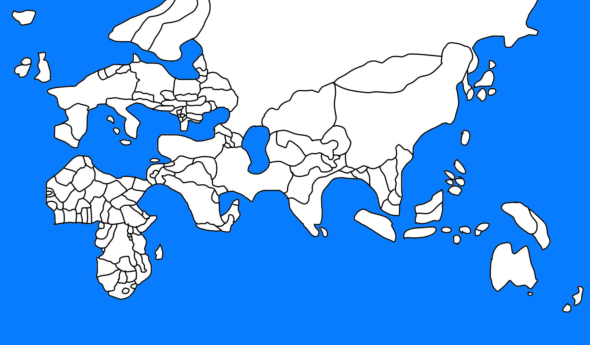 Map of Europe, Asia, Australia & Africa Blank Meme Template