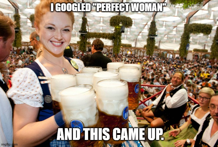 meme by Brad I googled perfect woman | I GOOGLED "PERFECT WOMAN"; AND THIS CAME UP. | image tagged in humor,alcohol,sexy women,google | made w/ Imgflip meme maker