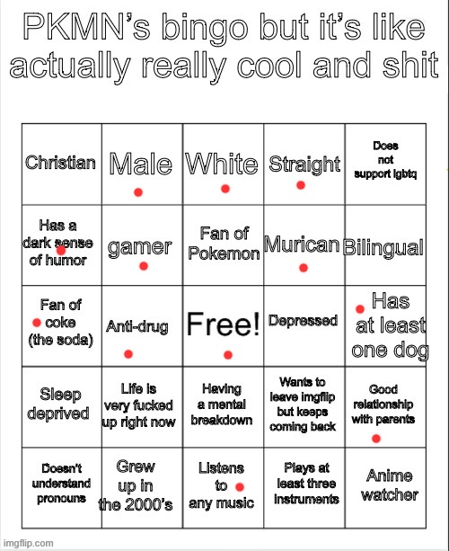 PKMN’s bingo | image tagged in pkmn s bingo | made w/ Imgflip meme maker