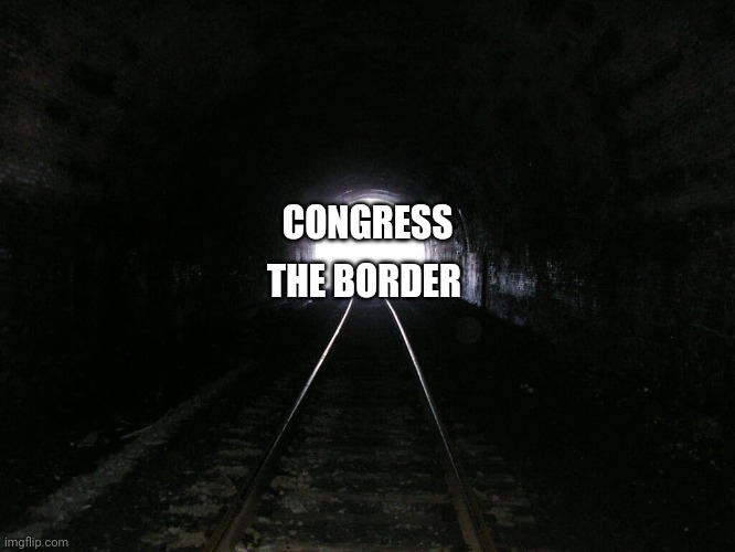 Light at the end of a tunnel | CONGRESS THE BORDER | image tagged in light at the end of a tunnel | made w/ Imgflip meme maker