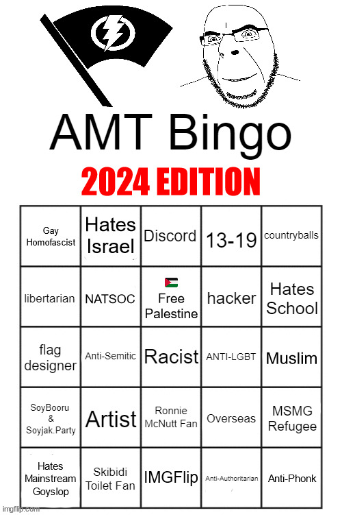 AMT Bingo (2024 Edition) | image tagged in amt bingo 2024 edition | made w/ Imgflip meme maker