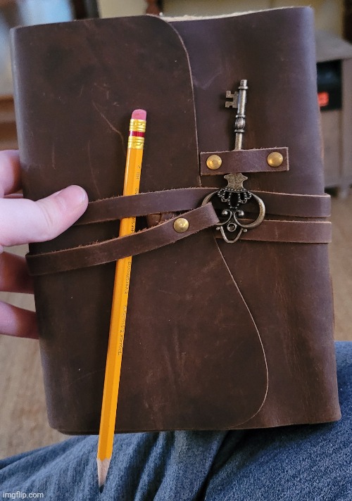 Now I feel like an explorer in the middle ages (made with real leather and handmade paper) | image tagged in diary | made w/ Imgflip meme maker