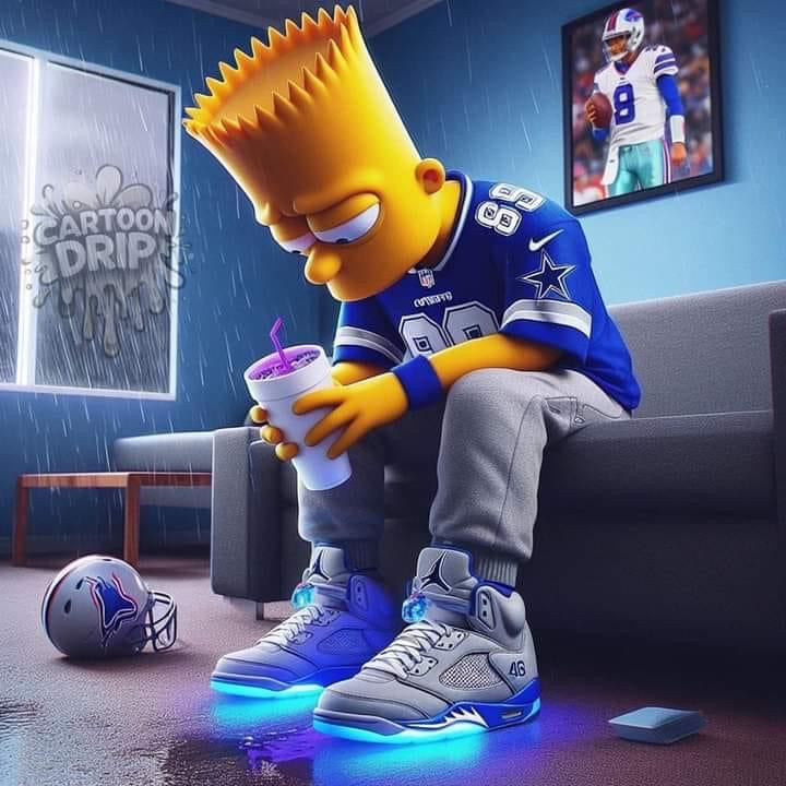 Bart Simpson Cowboys Lose Blank Meme Template