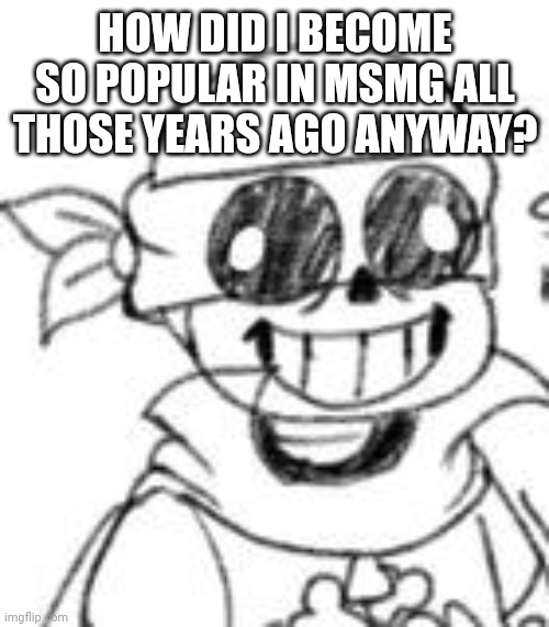 Probably because of how active I am sociable I was | HOW DID I BECOME SO POPULAR IN MSMG ALL THOSE YEARS AGO ANYWAY? | image tagged in derp | made w/ Imgflip meme maker
