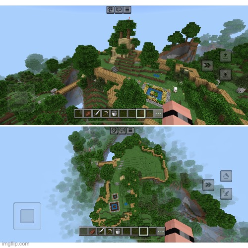 My survival Minecraft base (I switched to creative for better view) | made w/ Imgflip meme maker