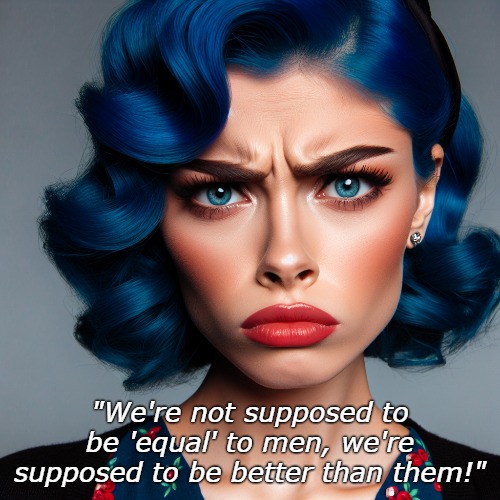 Feminism isn't about equality, it's about pushing their agenda to destroy the nuclear family. | "We're not supposed to be 'equal' to men, we're supposed to be better than them!" | image tagged in feminism,scam,angry women | made w/ Imgflip meme maker