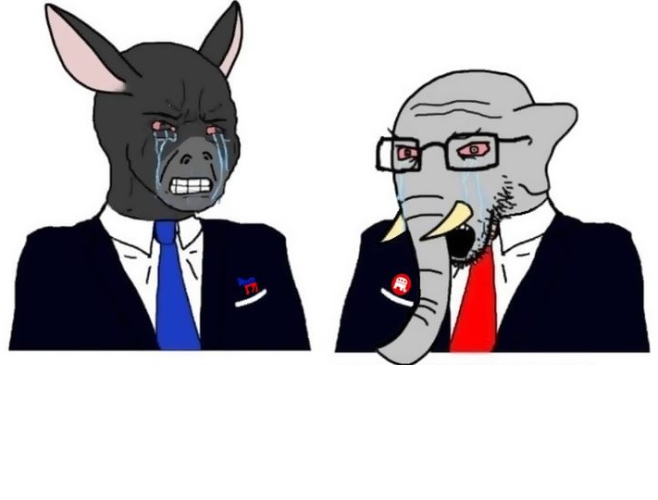 High Quality Republican and democrat wojaks Blank Meme Template