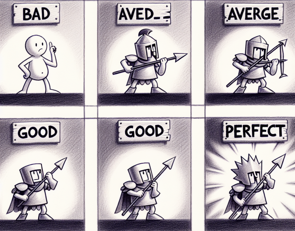 BE bad, be average, be good, be perfect Blank Meme Template