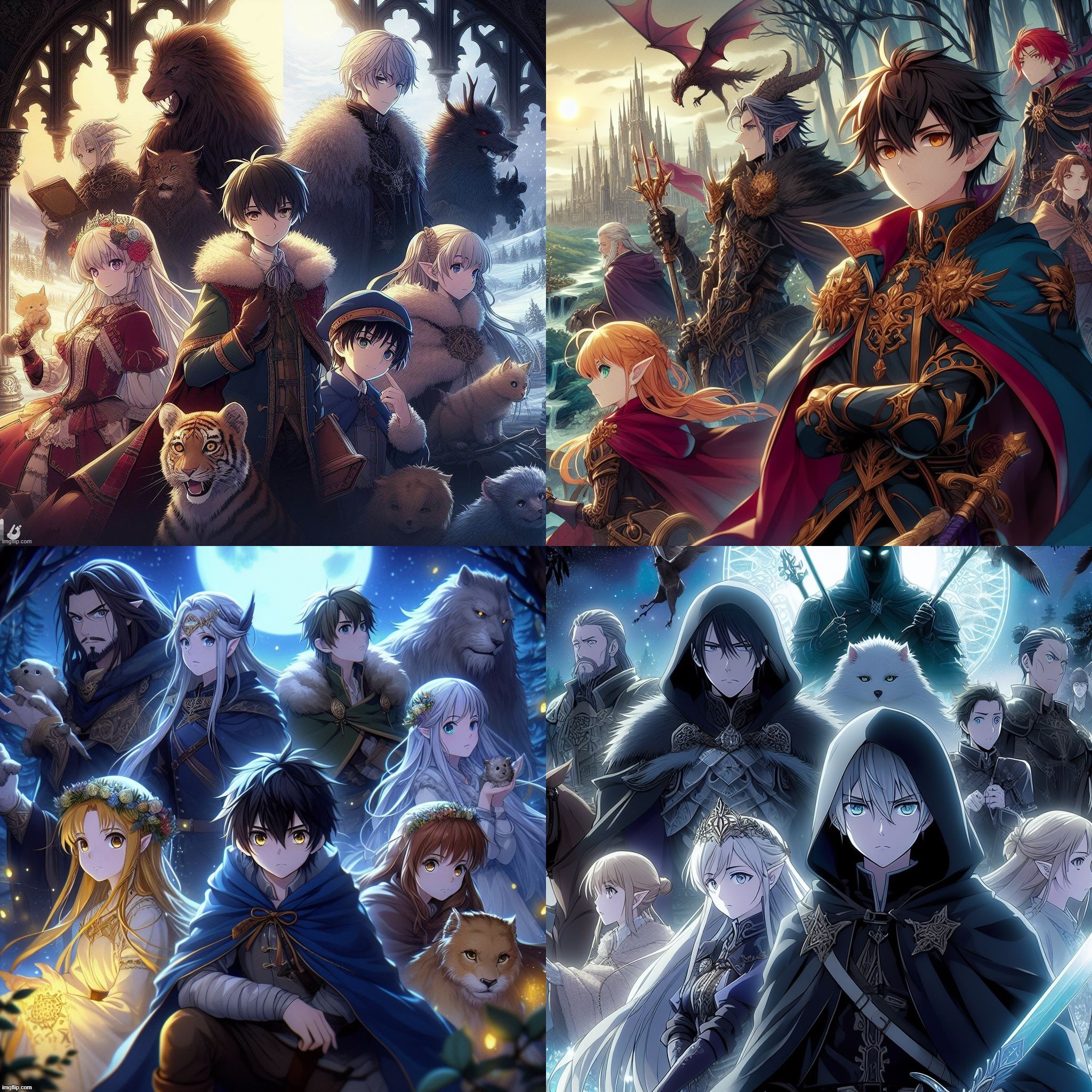 Ai Bing: If the Narnia series was a dark Isekai Anime | image tagged in ai generated,isekai,anime,narnia,fantasy,dark | made w/ Imgflip meme maker