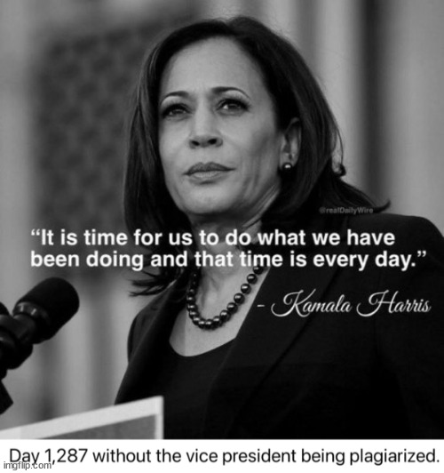 Nobody ever plagiarized the VP... ever.... | image tagged in kamala's dumb quote,plagiarism | made w/ Imgflip meme maker