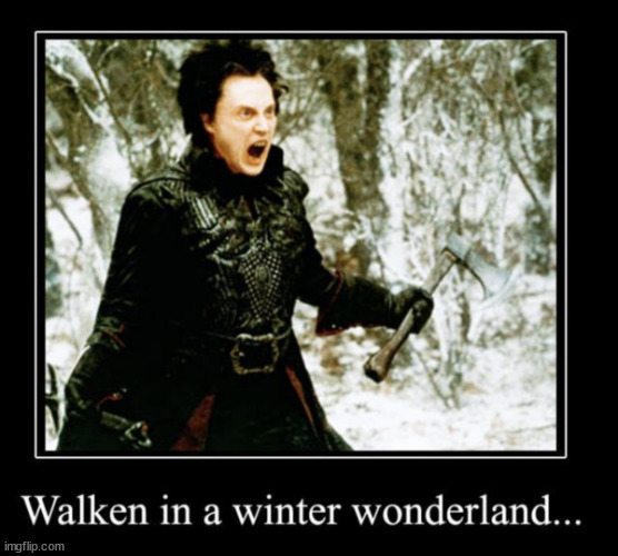 I love winter | image tagged in eye roll,christopher walken,winter,wonderland | made w/ Imgflip meme maker