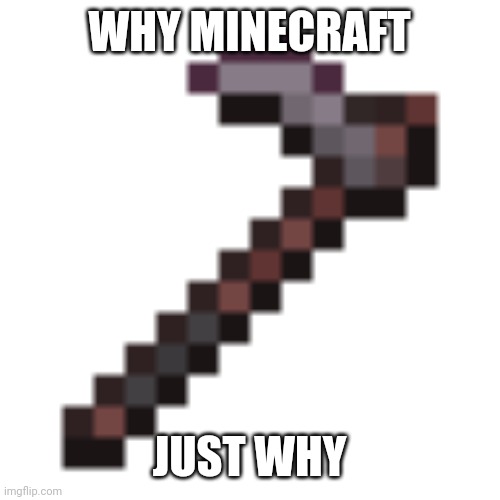 Neterite Hoe | WHY MINECRAFT; JUST WHY | image tagged in neterite hoe | made w/ Imgflip meme maker