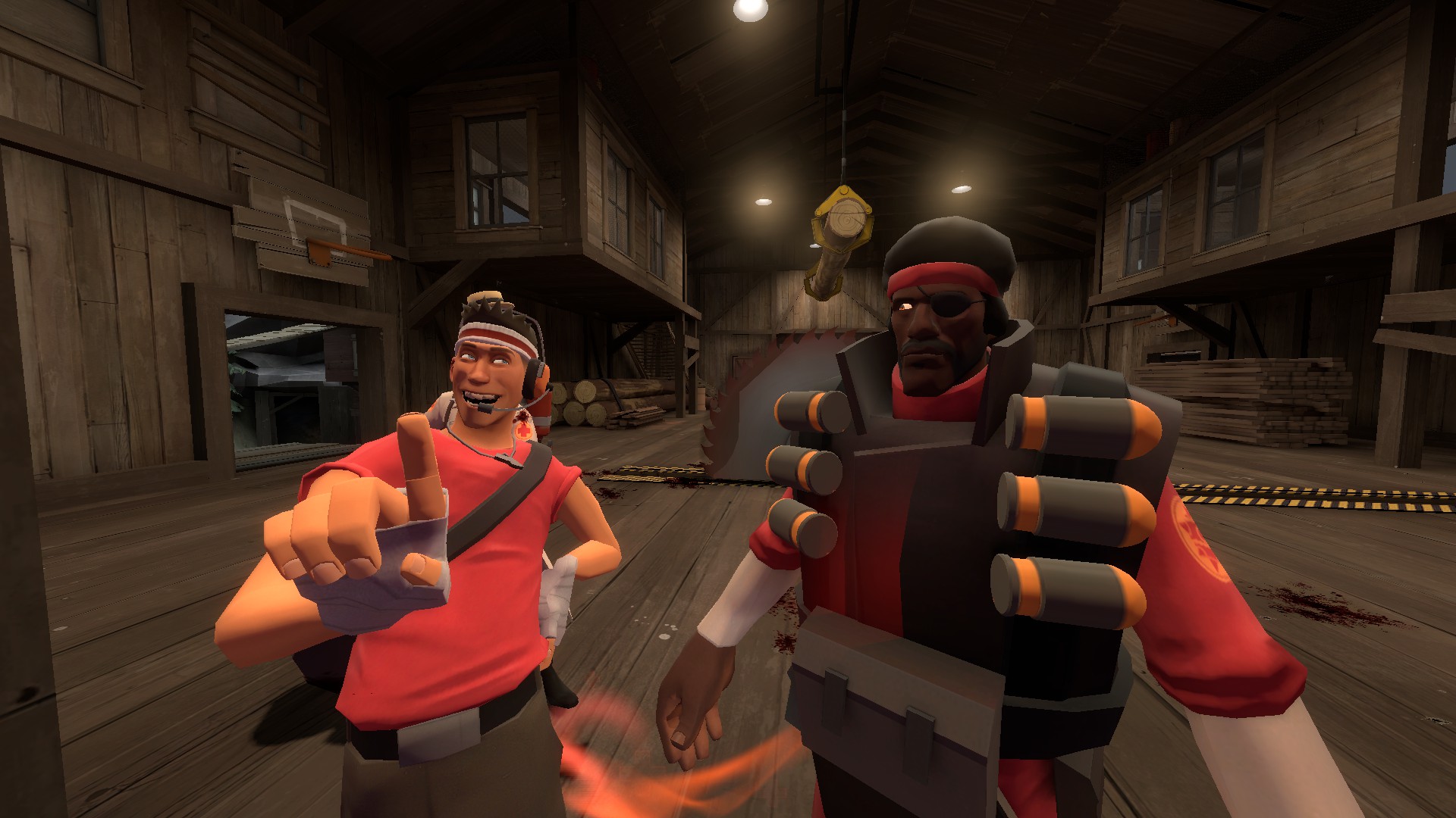 Demoman looking at Scout Blank Meme Template