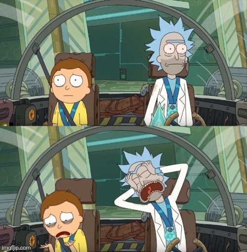 Rick and Morty Crying | image tagged in rick and morty crying | made w/ Imgflip meme maker