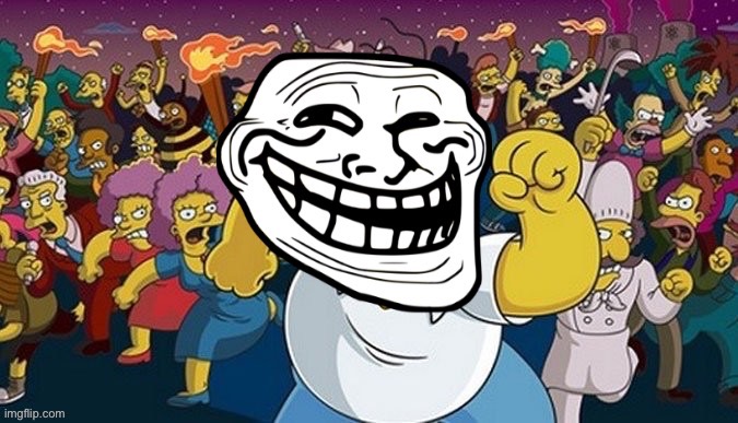 New temp | image tagged in troll running from mob | made w/ Imgflip meme maker