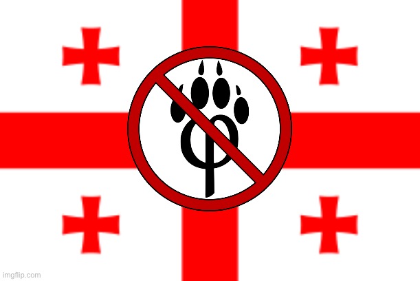 Georgian anti furry flag | image tagged in flag of georgia,anti furry | made w/ Imgflip meme maker