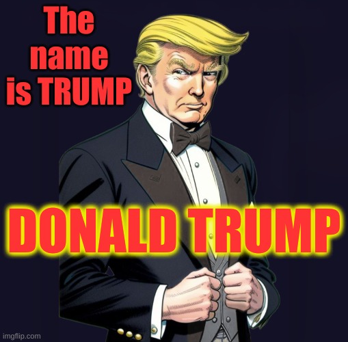 The name is TRUMP; DONALD TRUMP | image tagged in trump,donald trump | made w/ Imgflip meme maker