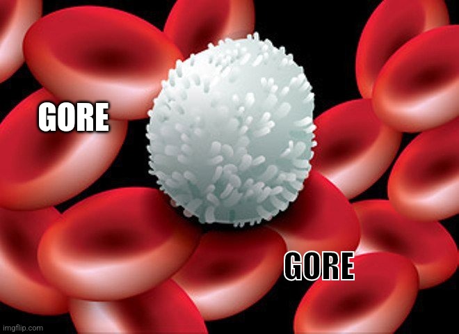 White blood cells | GORE; GORE | image tagged in white blood cells | made w/ Imgflip meme maker