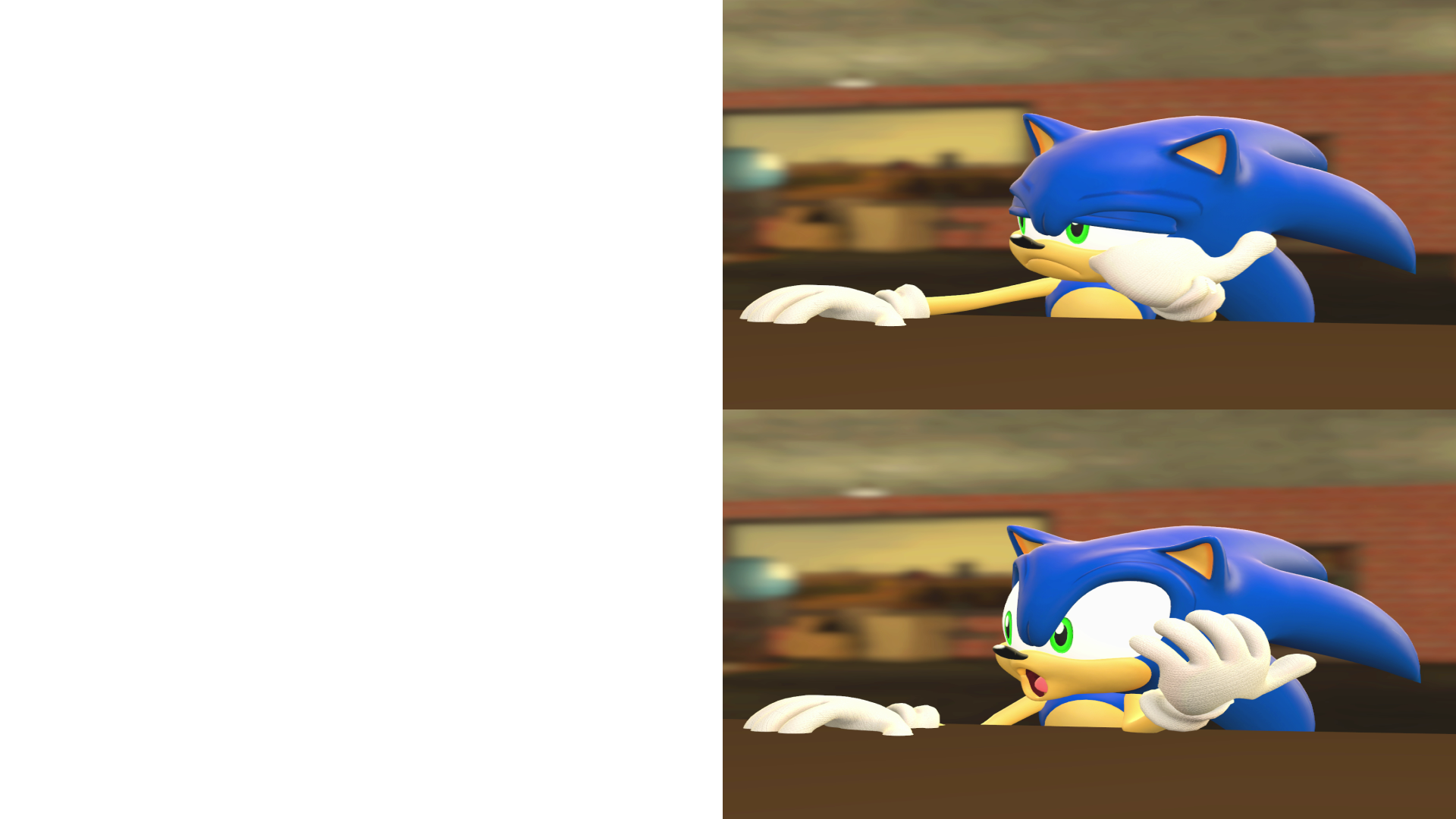 High Quality Sonic reaction Blank Meme Template