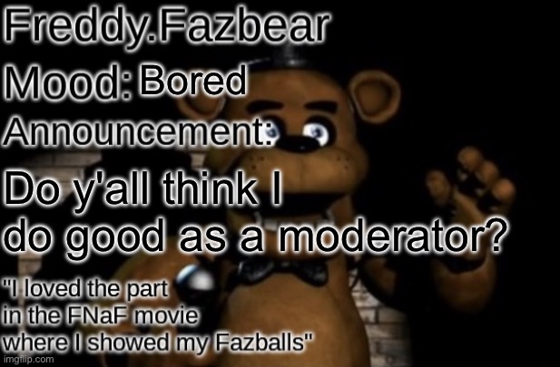 Freddy.Fazbear Announcement template Thanks Tfp Knockout - Imgflip