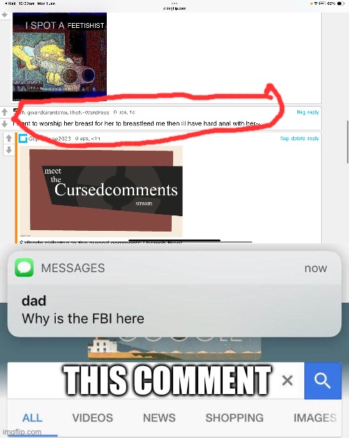 THIS COMMENT | image tagged in why is the fbi here | made w/ Imgflip meme maker