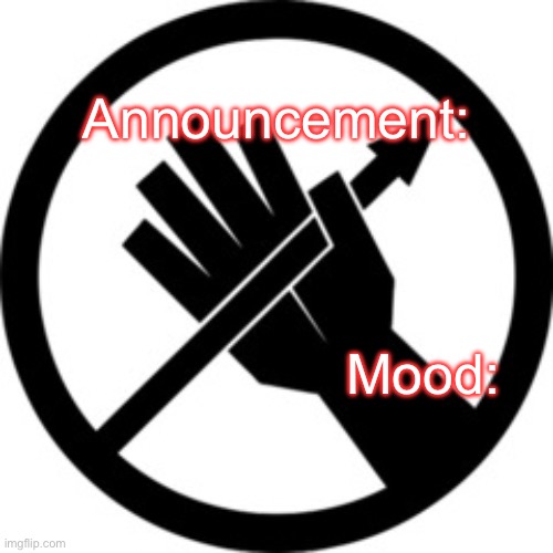 Announcement template Red Right Hand Blank Meme Template