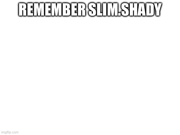 Blank White Template | REMEMBER SLIM.SHADY | image tagged in blank white template | made w/ Imgflip meme maker