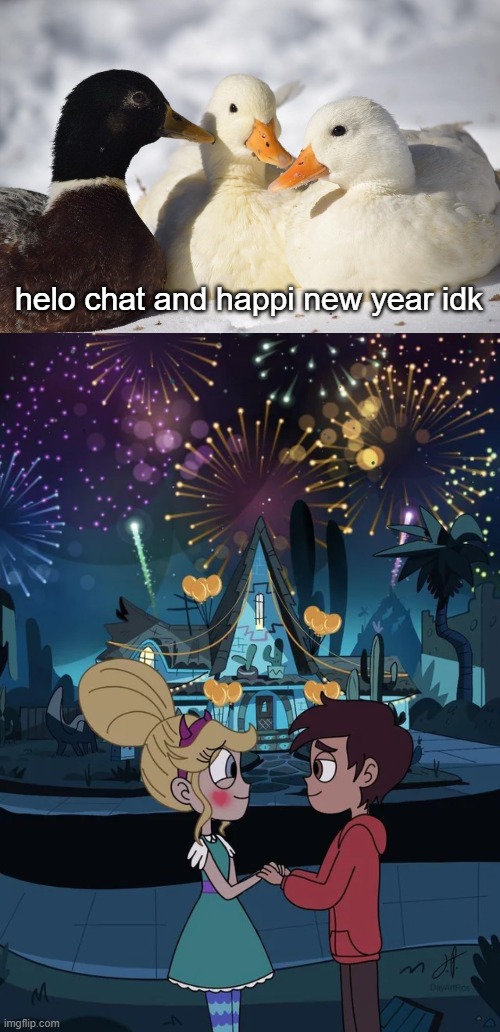 hello chat, happi new year idk | helo chat and happi new year idk | image tagged in dunkin ducks | made w/ Imgflip meme maker