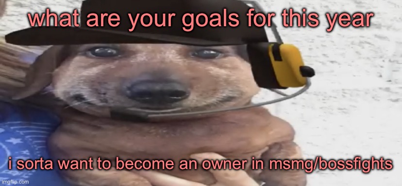 Like that’s ever gonna happen… | what are your goals for this year; i sorta want to become an owner in msmg/bossfights | image tagged in chucklenuts | made w/ Imgflip meme maker