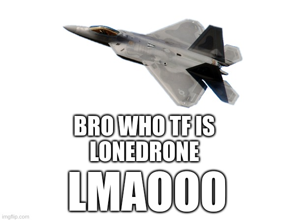 BRO WHO TF IS
LONEDRONE LMAOOO | made w/ Imgflip meme maker