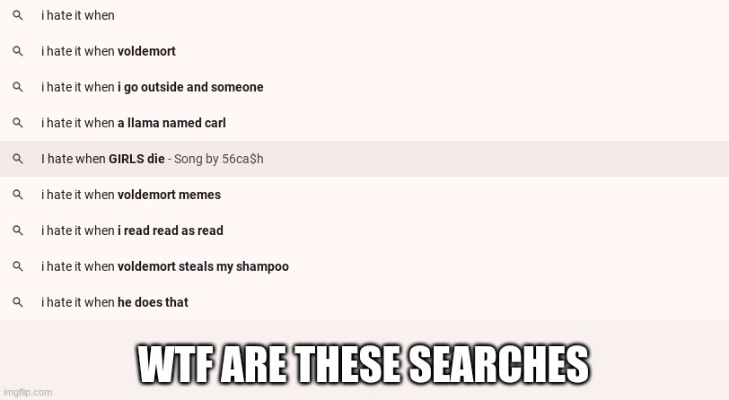 WTF ARE THESE SEARCHES | made w/ Imgflip meme maker