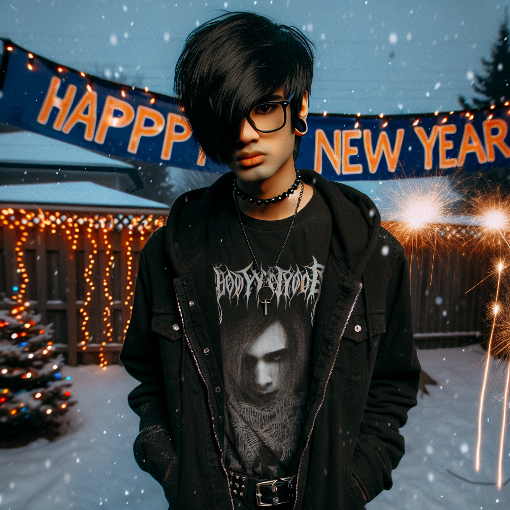 Sad emo because of happy new year Blank Meme Template