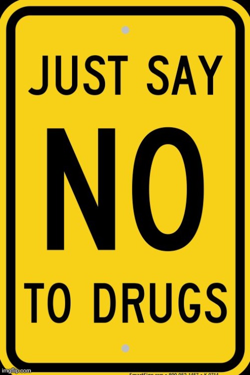 Say No To (Drugs) | image tagged in say no to drugs | made w/ Imgflip meme maker