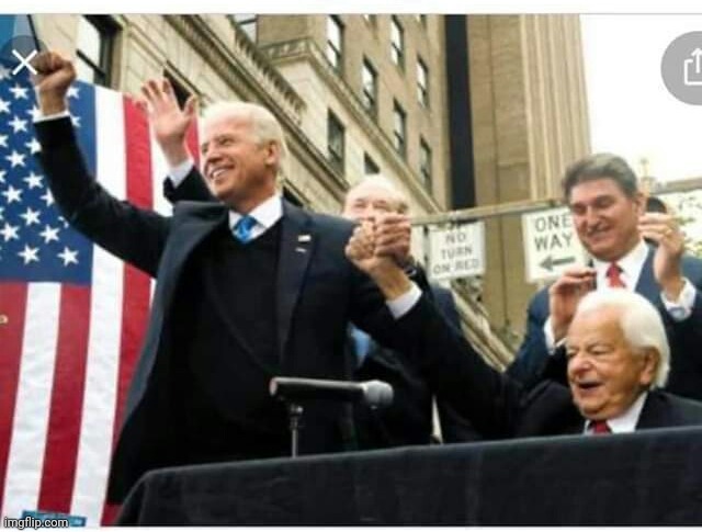 Joe Biden and Klan leader Robert Byrd | image tagged in joe biden and klan leader robert byrd | made w/ Imgflip meme maker