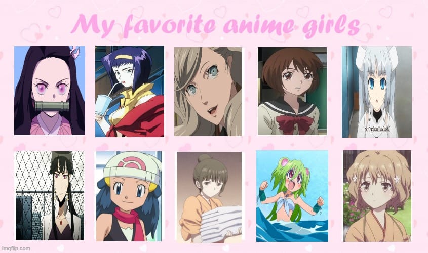 High Quality my favorite anime girls Blank Meme Template