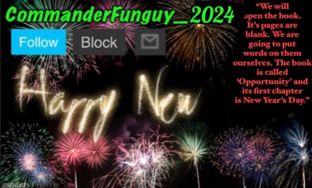 CommanderFunguy New Year 2024 template Blank Meme Template