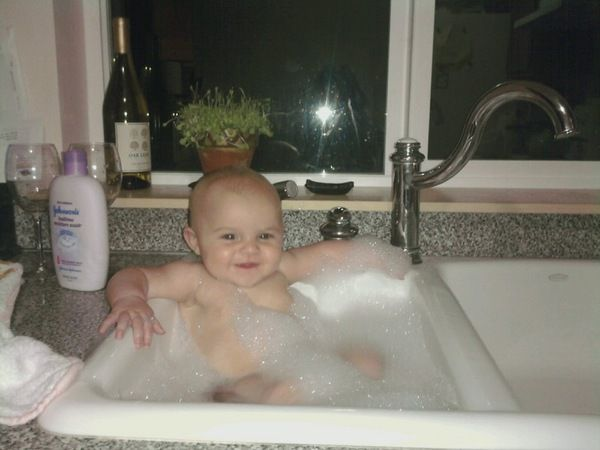 High Quality Baby in Sink Blank Meme Template