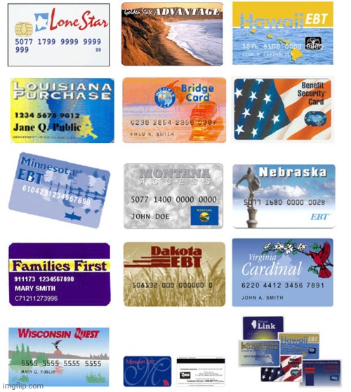 EBT cards | image tagged in ebt cards | made w/ Imgflip meme maker