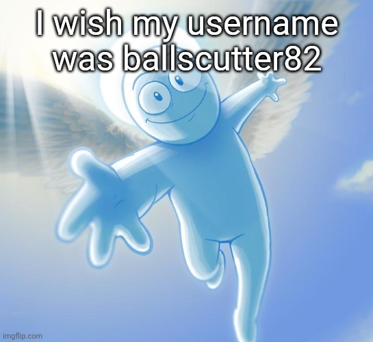 angel | I wish my username was ballscutter82 | image tagged in angel | made w/ Imgflip meme maker