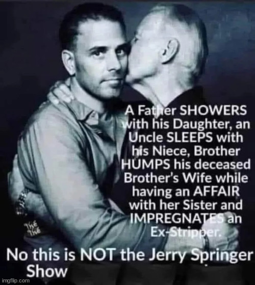 It would have been the best Springer episode ever... | image tagged in biden,incest is best family,jerry springer | made w/ Imgflip meme maker