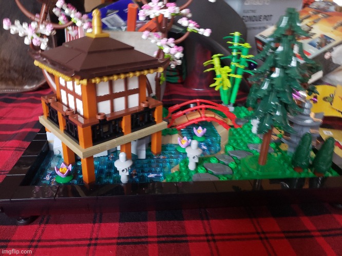 I got a lego Japanese tranquil garden model for Christmas and finally finished it | made w/ Imgflip meme maker