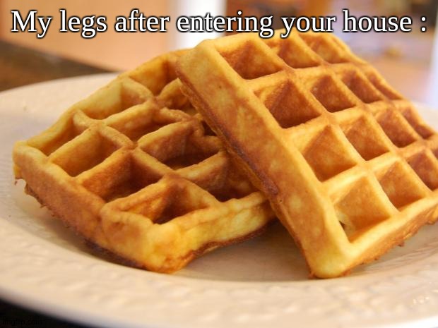 Essay Waffle | My legs after entering your house : | image tagged in essay waffle | made w/ Imgflip meme maker